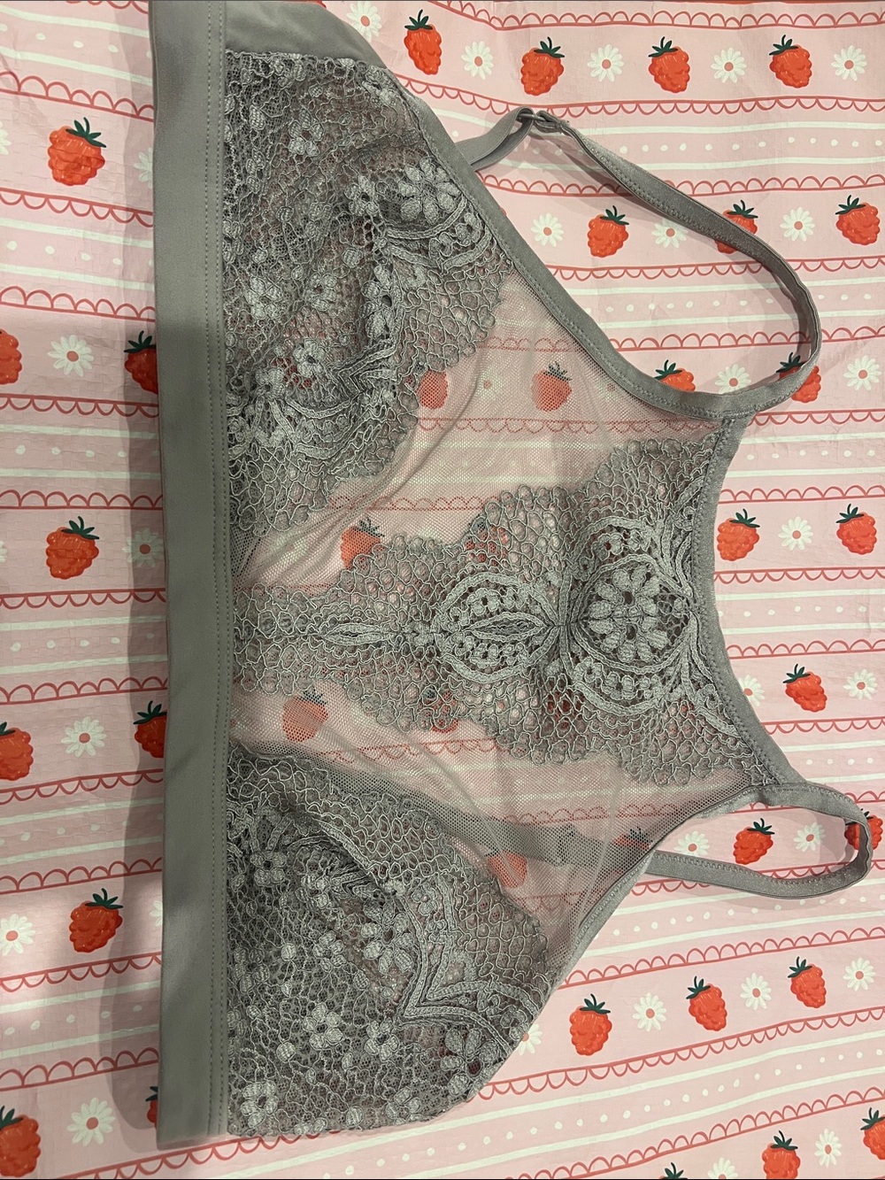 Victoria’s Secret Sheer Lace Bralette in Gray Size Large